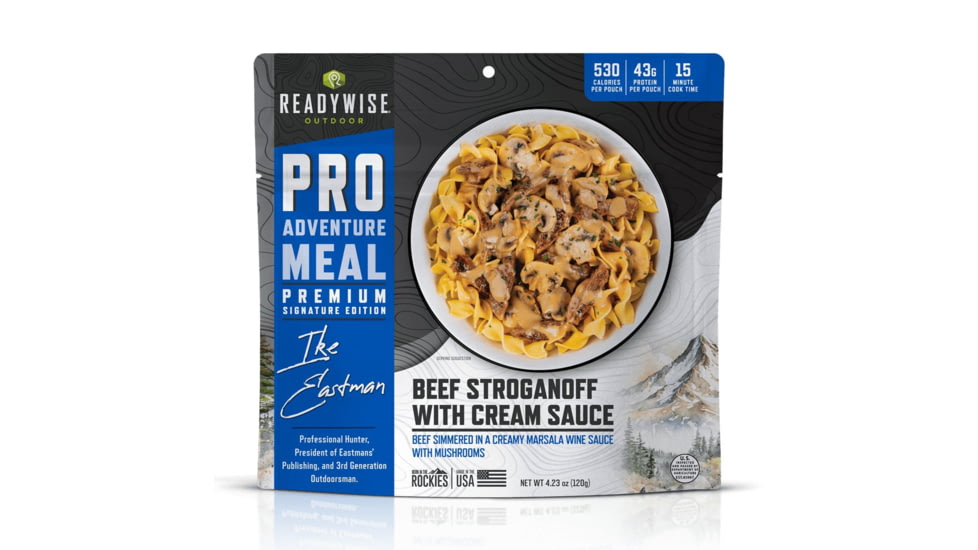 ReadyWise Signature Edition Pro Adventure Meal w/ Ike Eastman Beef Stroganoff w/ Cream Sauce, 6 Count Case Pack, RW05-197