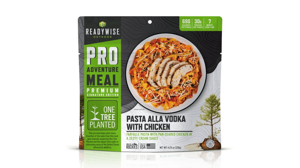 ReadyWise Signature Edition Pro Adventure Meal w/ One Tree Planted Pasta Alla Vodka w/ Chicken, 6 Count Case Pack, RW05-196