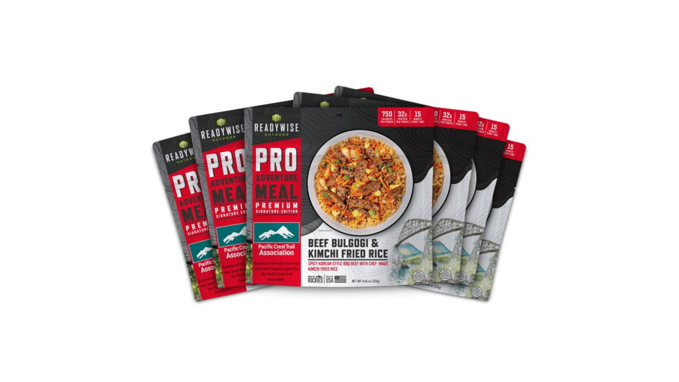 ReadyWise Signature Edition Pro Adventure Meal w/ The Pacific Crest Trail Association Beef Bulgogi &amp; Kimchi Fried Rice, 6 Count Case Pack, RW05-194