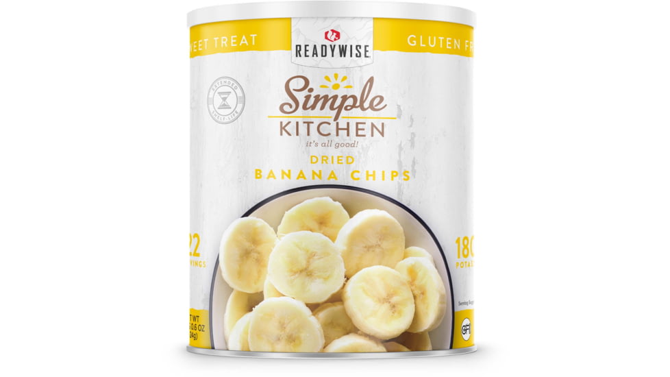 ReadyWise Simple Kitchen Bananas Chips - 22 Serving Can, White, RWSKCN03-002