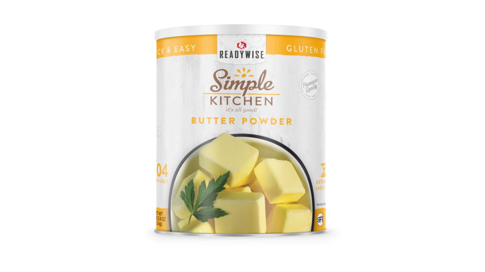 ReadyWise Simple Kitchen Butter Powder - 3 CT Case, 204 Serving Cans, RWSKCN06-019
