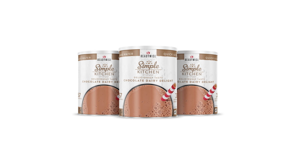 ReadyWise Simple Kitchen Chocolate Dairy Delight - 3 CT Case, 57 Serving Cans, RWSKCN06-017
