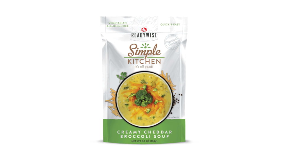 ReadyWise Simple Kitchen Creamy Cheddar Broccoli Soup, Single Pouch, RWSK02-028