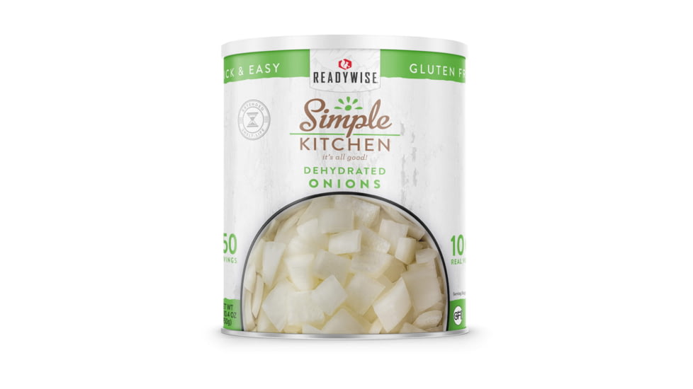 ReadyWise Simple Kitchen Dehydrated Chopped Onions - 3 CT Case, 250 Serving Cans, RWSKCN06-010