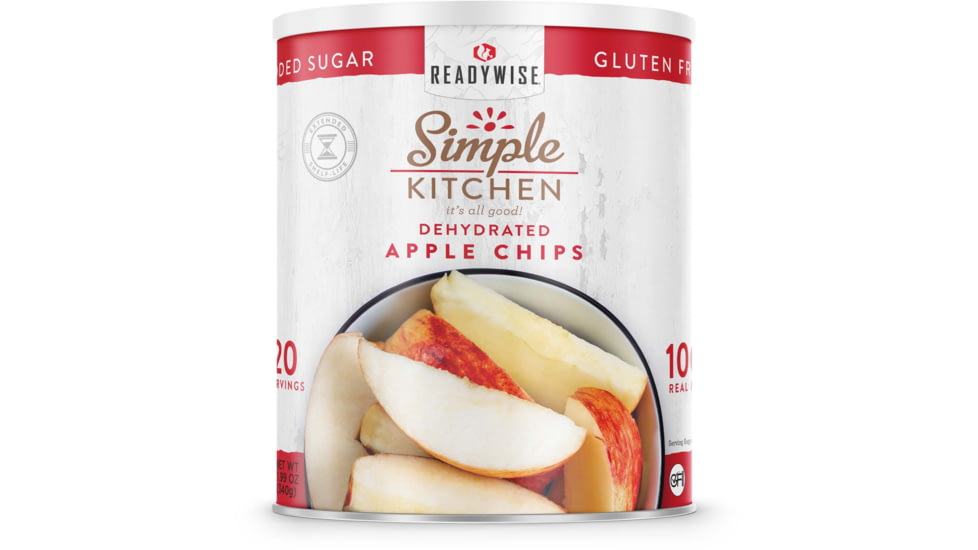 ReadyWise Simple Kitchen Dried Apple Chips - 20 Serving Can, White, RWSKCN03-005
