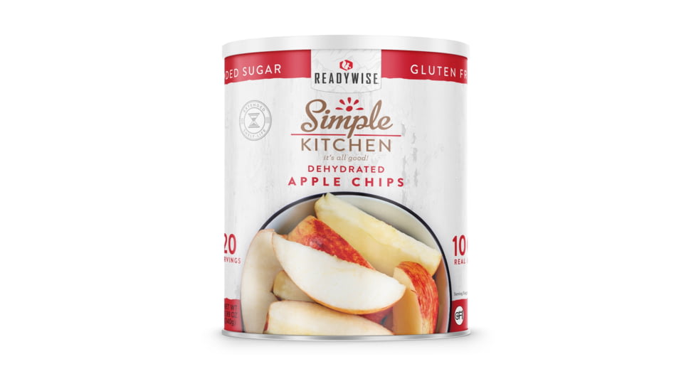 ReadyWise Simple Kitchen Dried Apple Chips 3 CT Case, 20 Serving Cans, RWSKCN06-005