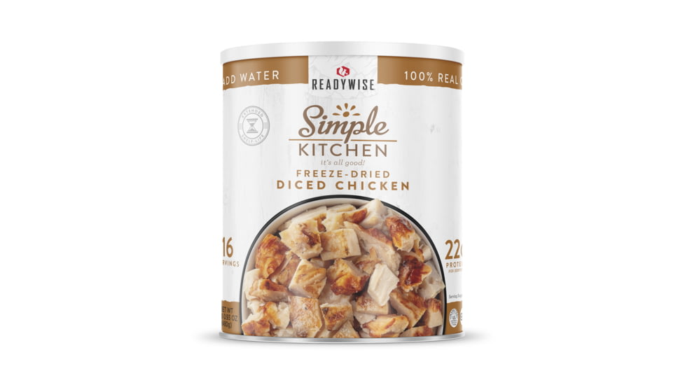 ReadyWise Simple Kitchen FD Diced Chicken - 3 CT Case, 16 Serving Cans, RWSKCN06-013