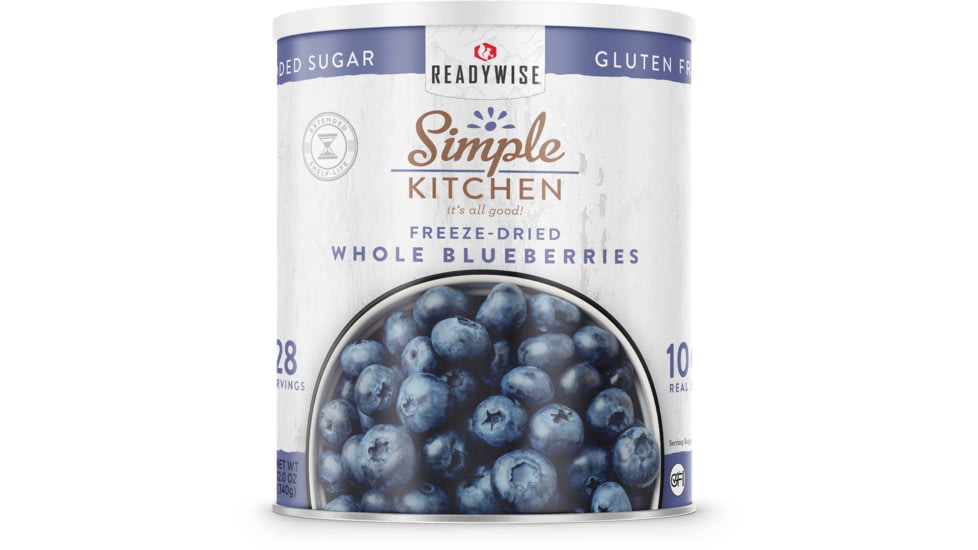 ReadyWise Simple Kitchen Freeze-Dried Whole Blueberries - 28 Serving Can, White, RWSKCN03-004