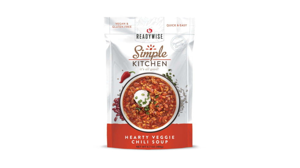 ReadyWise Simple Kitchen Hearty Veggie Chili Soup, Single Pouch, RWSK02-027
