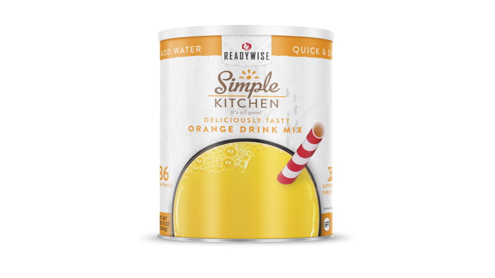 ReadyWise Simple Kitchen Orange Drink Mix - 3 CT Case, 86 Serving Cans, RWSKCN06-015