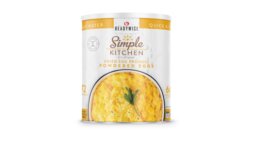 ReadyWise Simple Kitchen Powdered Eggs - 3 CT Case, 72 Serving Cans, RWSKCN06-016
