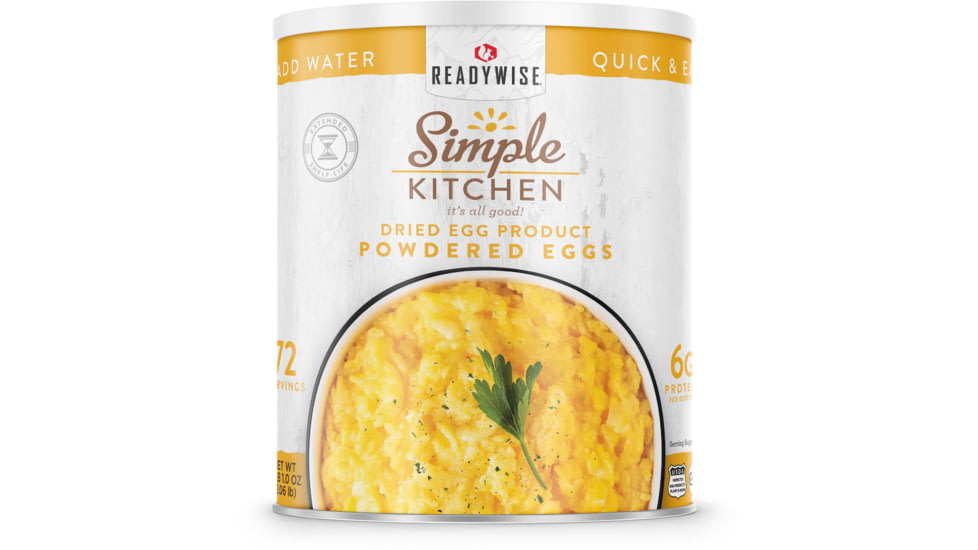 ReadyWise Simple Kitchen Powdered Eggs - 72 Serving Can, White, RWSKCN03-016