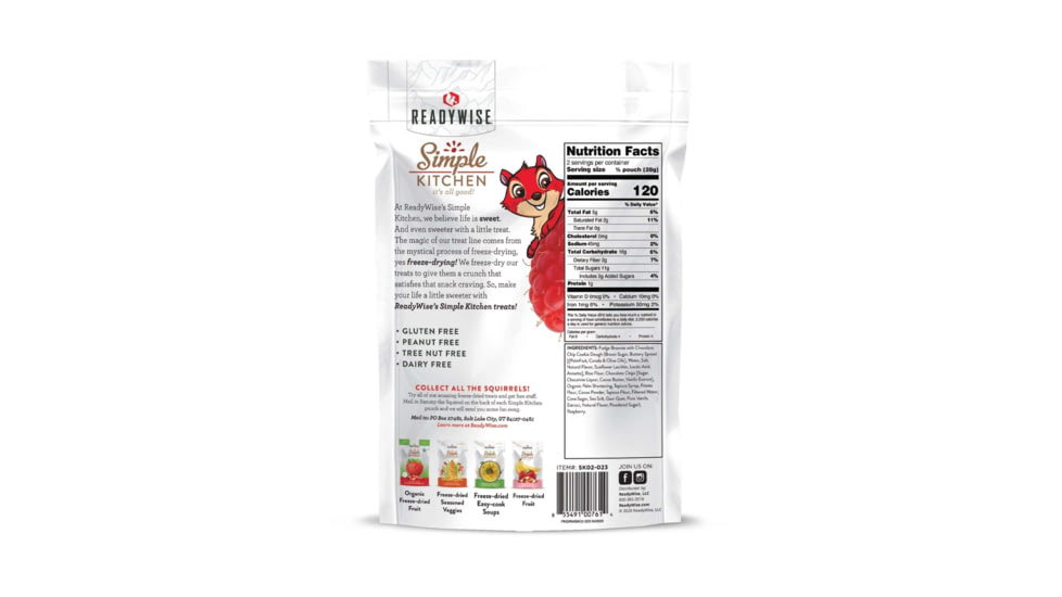 ReadyWise Simple Kitchen Raspberries &amp; Brownie Bites, Single Pouch, RWSK02-023