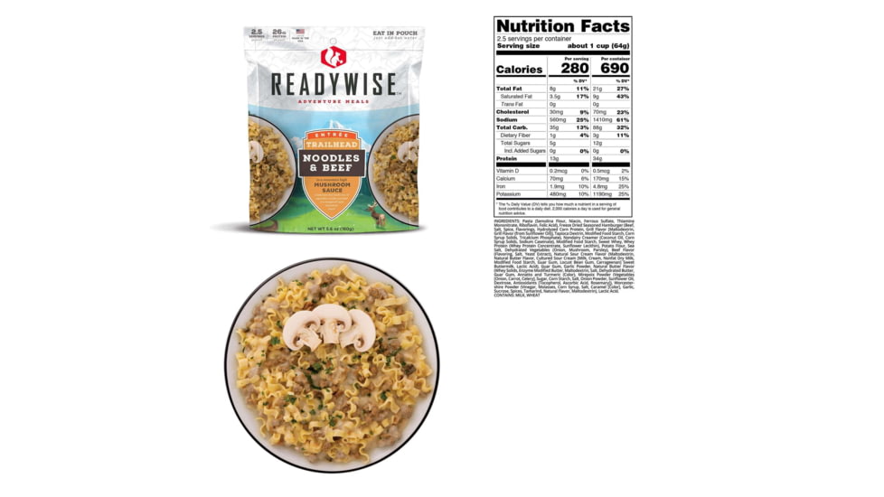 ReadyWise Trailhead Noodles &amp; Beef, Single Pouch, RW03-904