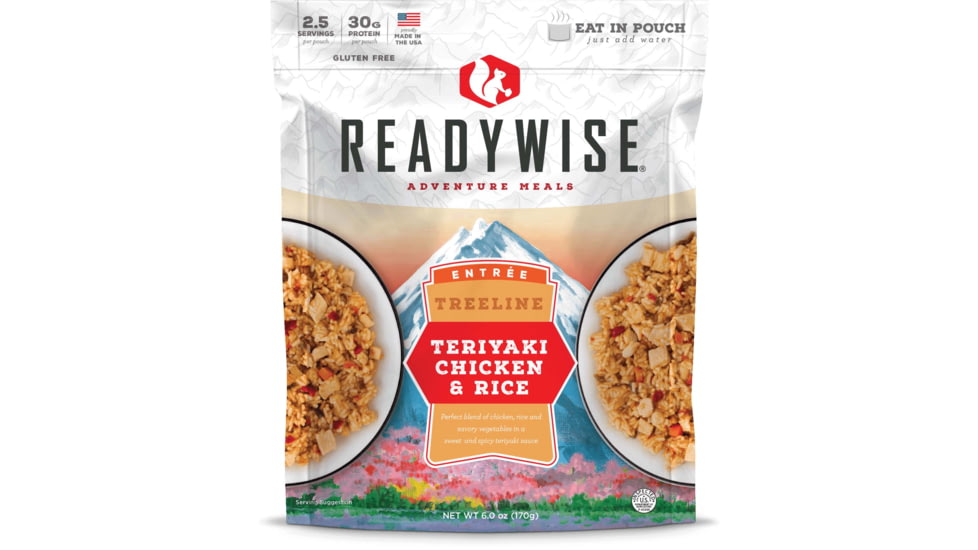 ReadyWise Treeline Teriyaki Chicken &amp; Rice, Single Pouch, RW03-903