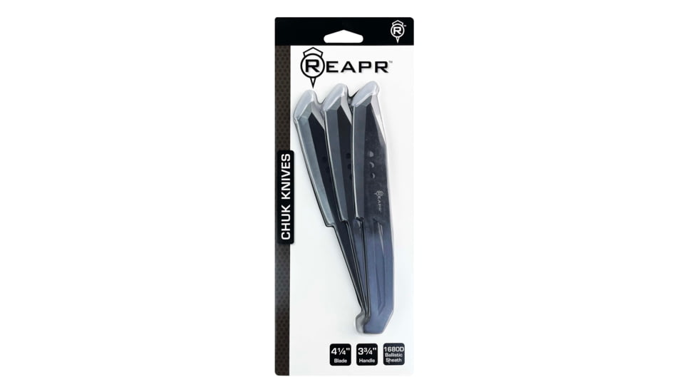 Reapr 3PC Chuck Knife, 4.25in, 3Cr13 Stainless Steel, Stone Wash, Black, CTLR-036-GRY-RPR