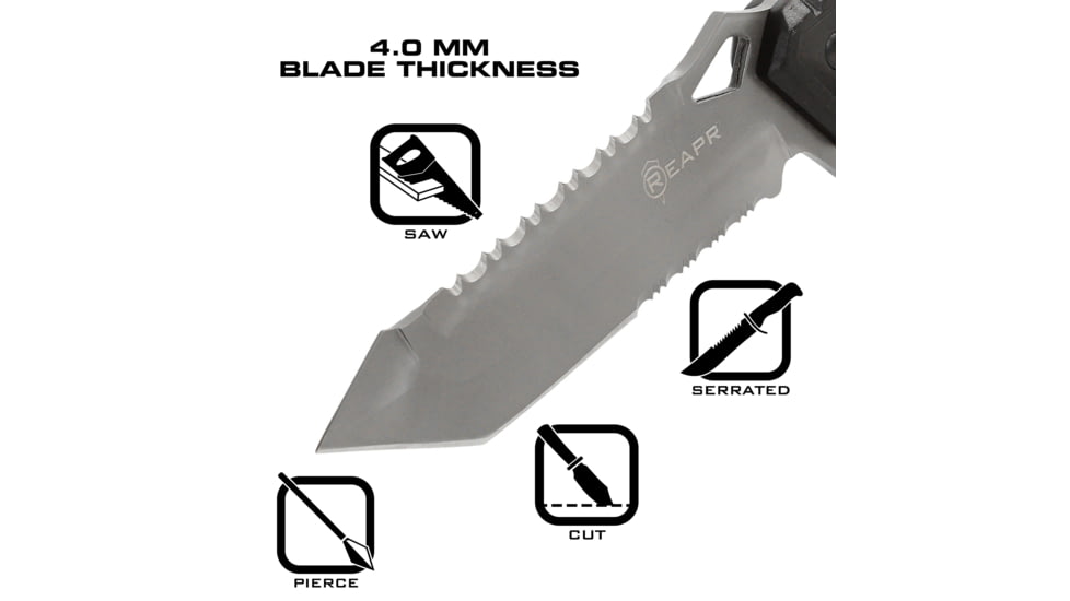 Reapr Javelin Fixed Blade Knife, 5in, 420 Stainless Steel, Satin Stainless, 11011