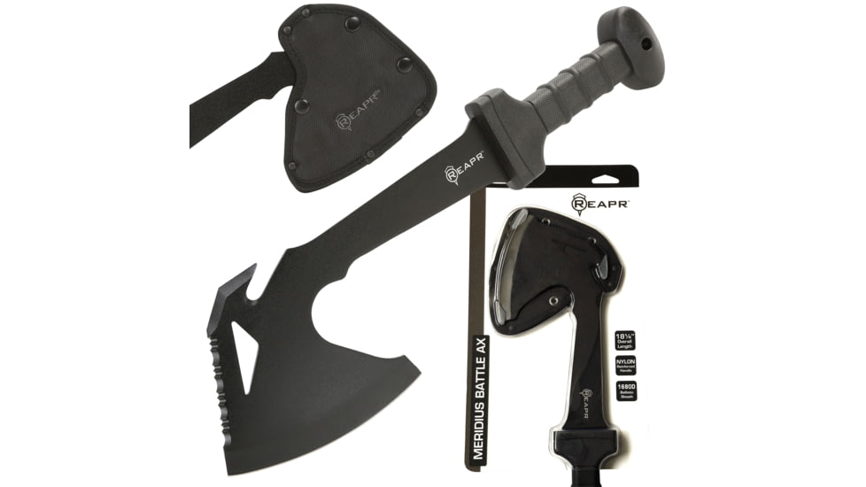 Reapr Meridius Battle Axe, 5.75in, 420 Stainless Steel, Black Oxide, 11020
