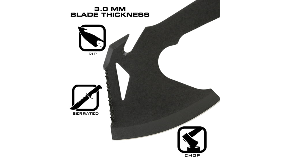 Reapr Meridius Battle Axe, 5.75in, 420 Stainless Steel, Black Oxide, 11020