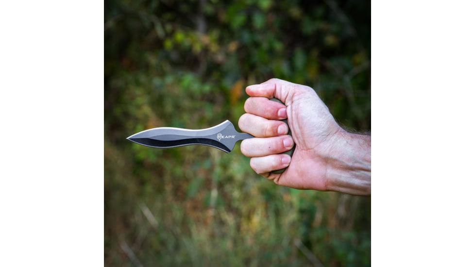 Reapr Push Dagger, 4in, 420 Stainless Steel, Spear Point Blade, Black / OD Green, 11042