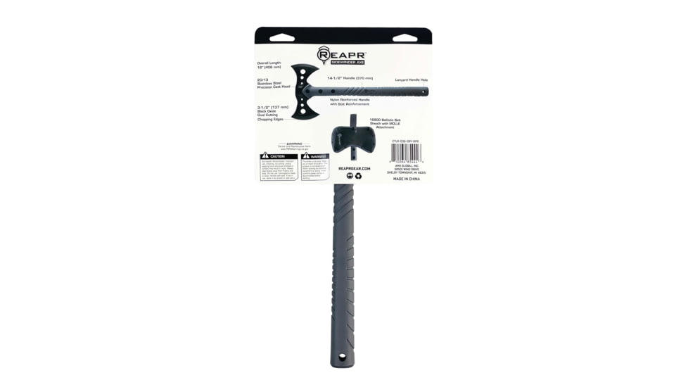 Reapr Sidewinder Axe Blade Knife, 3.5in, 2Cr13 Stainless Steel, Grey, Black, CTLR-038-GRY-RPR