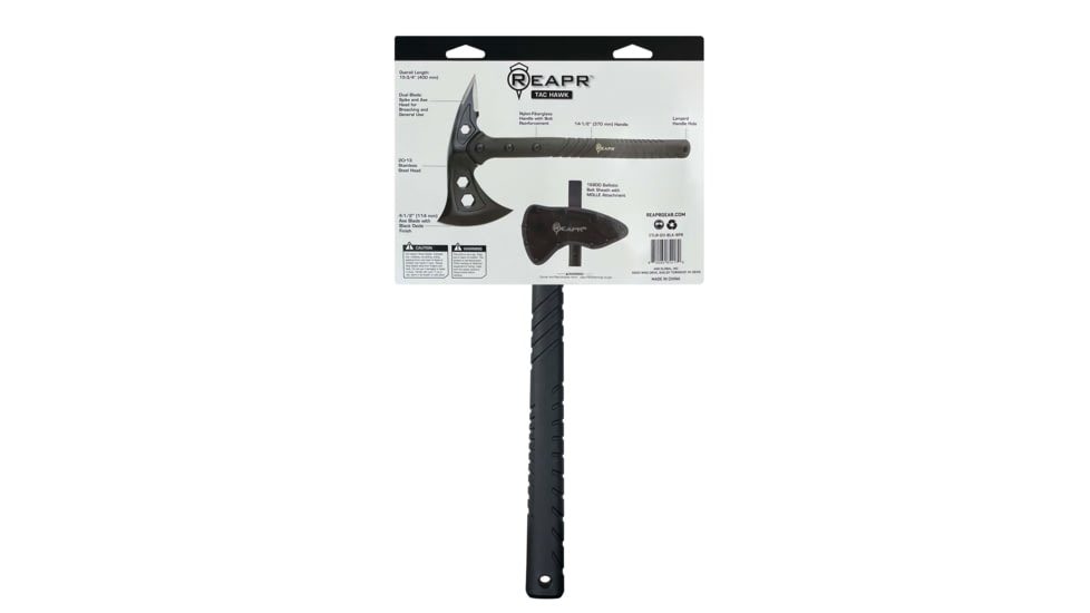 Reapr Tac Hawk Axe Blade Knife, 7.5in, 3Cr13 Stainless Steel, Black, Black, CTLR-011-BLK-RPR
