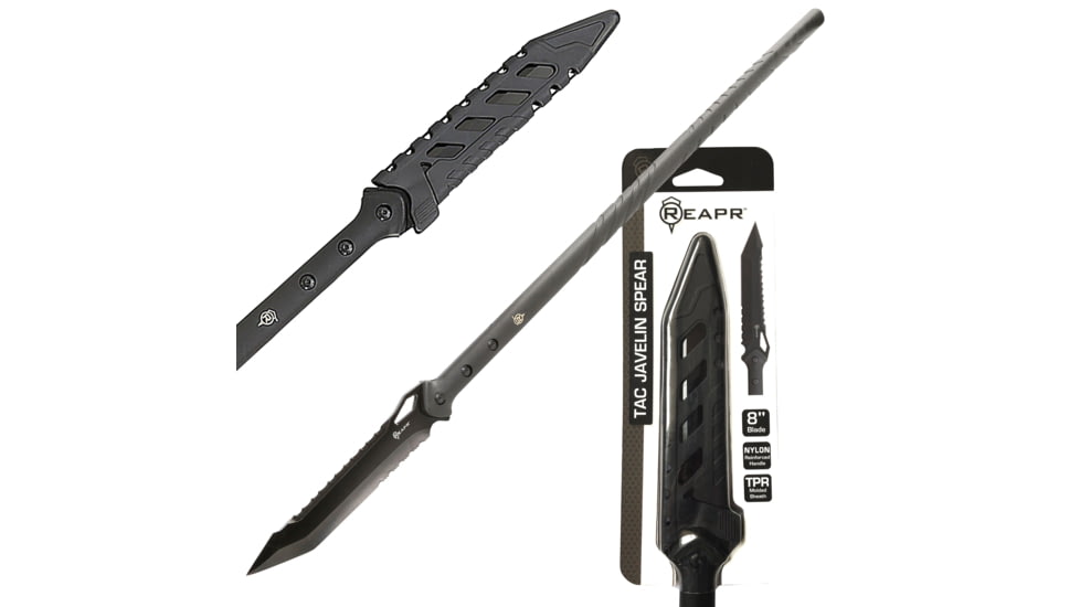 Reapr TAC Javelin Serrated Spear, 8in, Stainless Steel, Black Oxide, 11022