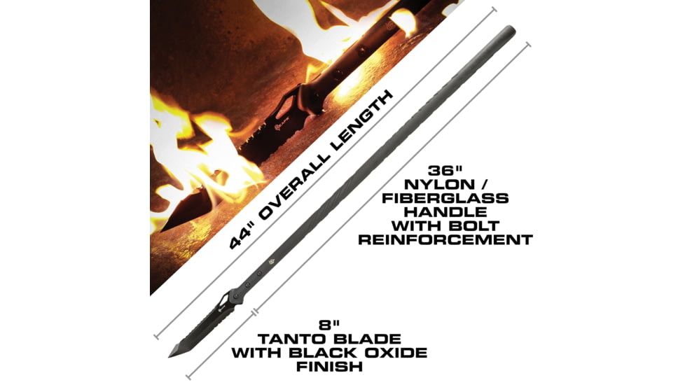 Reapr TAC Javelin Serrated Spear, 8in, Stainless Steel, Black Oxide, 11022