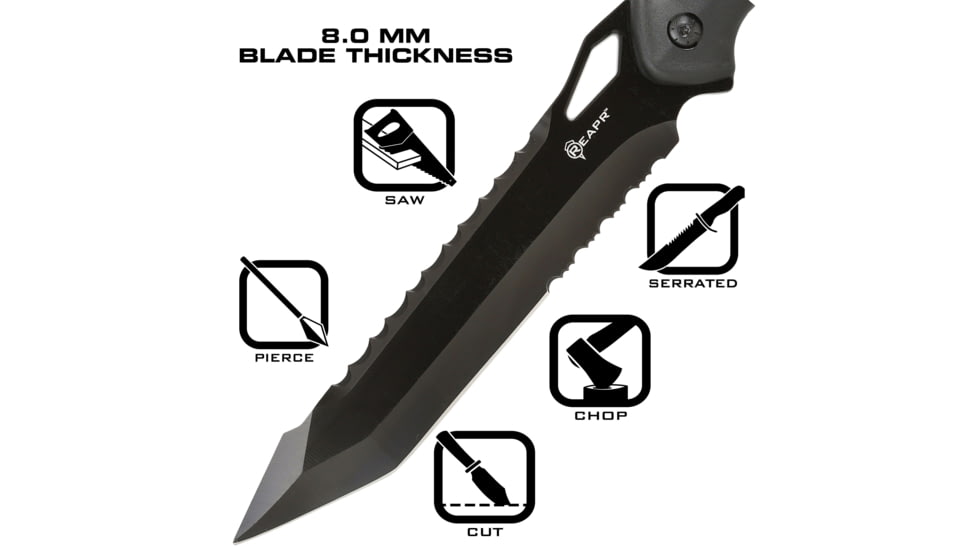 Reapr TAC Javelin Serrated Spear, 8in, Stainless Steel, Black Oxide, 11022