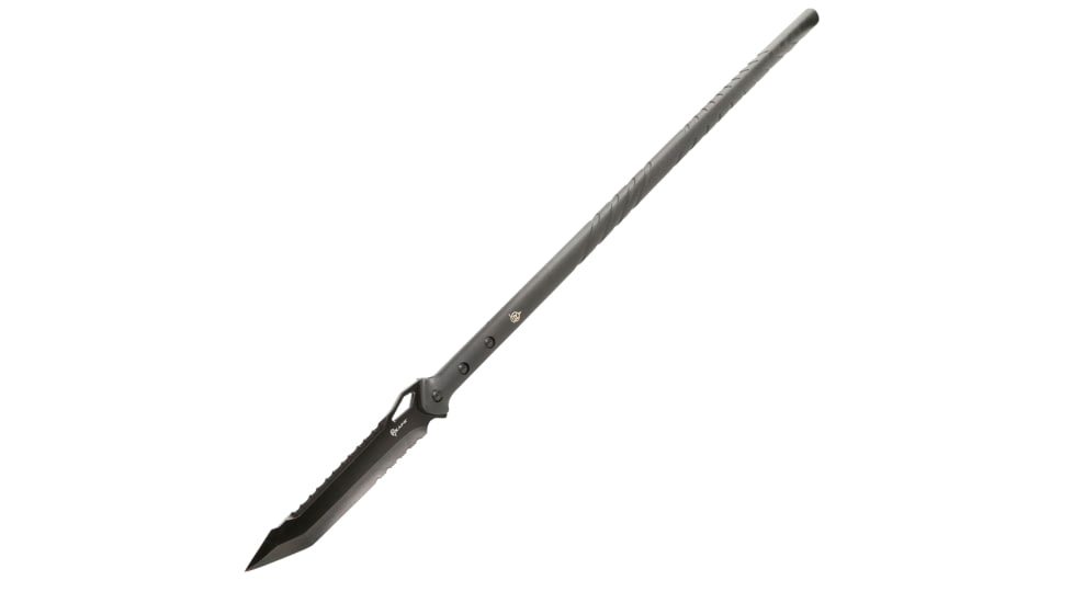 Reapr TAC Javelin Serrated Spear, 8in, 2Cr13 Stainless Steel Precision Cast Head, Partially Serrated Blade w/ Serrated Back Edge, Black Oxide, 11022