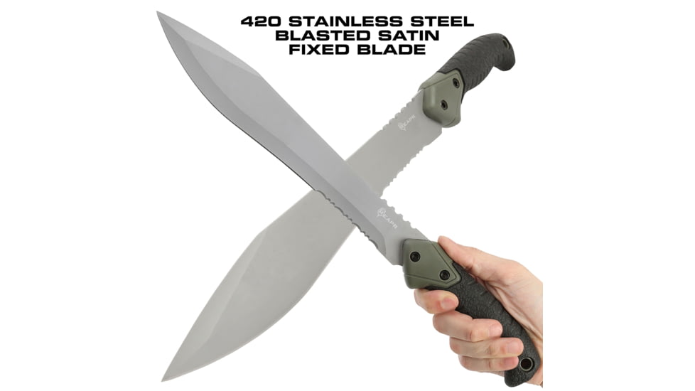 Reapr TAC Jungle Fixed Blade Knife, 11in, 420 Stainless Steel, Satin Stainless, 11006