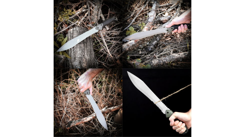 Reapr TAC Jungle Fixed Blade Knife, 11in, 420 Stainless Steel, Satin Stainless, 11006