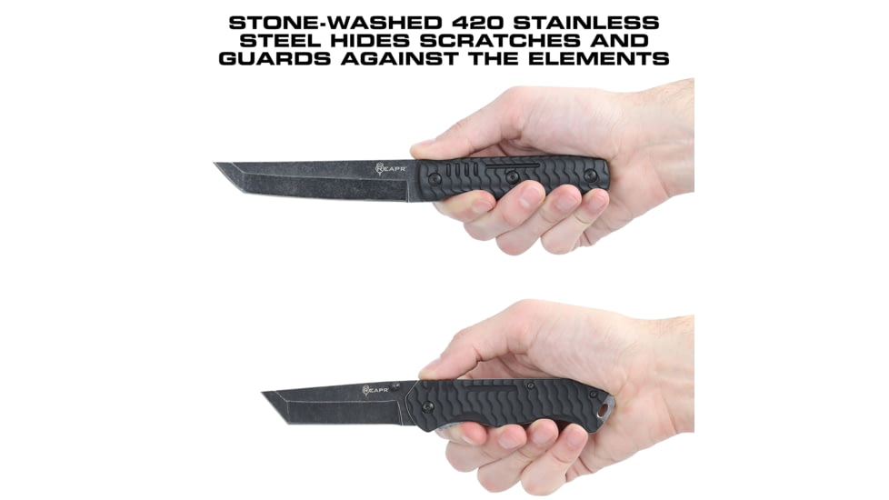 Reapr TAC Tanto Knife Set, 420 Stainless Steel, Stonewashed Stainless, 11008