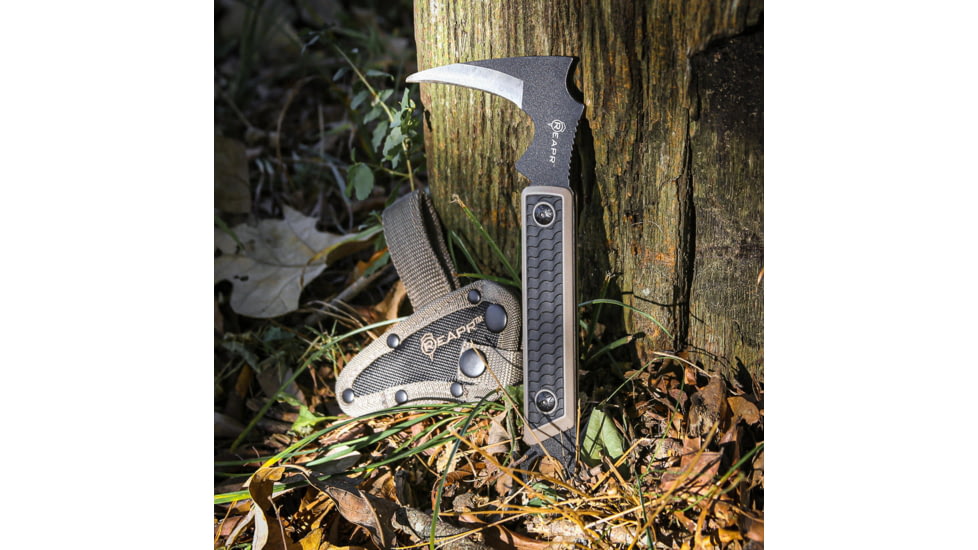 Reapr Versa Karambit Fixed Blade Knife, 3-1/2in, 420 Stainless Steel, Talon Blade, Black / Desert Tan, 11031
