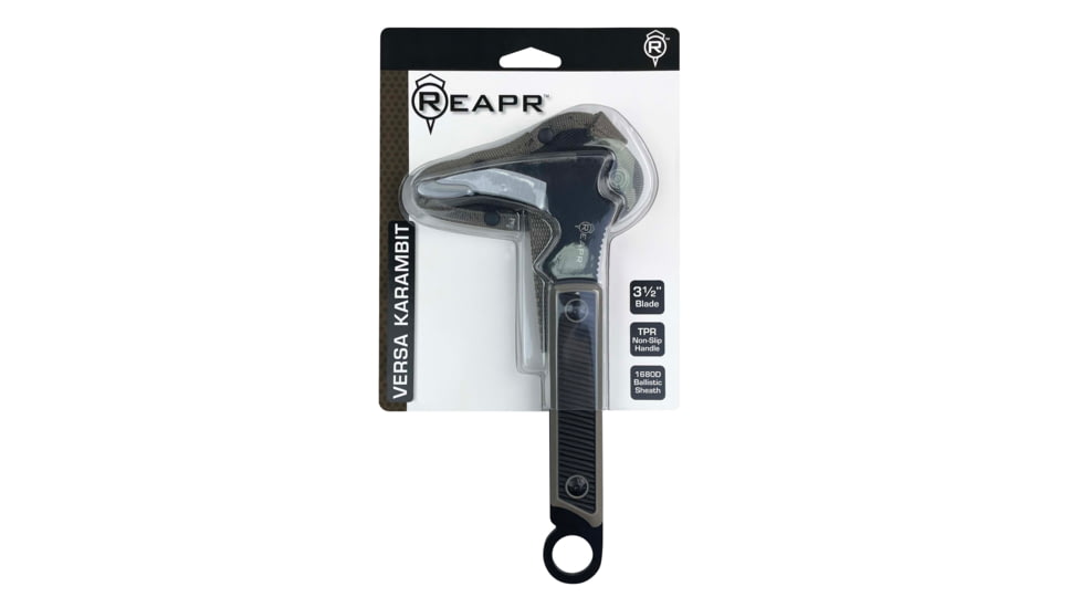 Reapr Versa Krambit Fixed Blade Knife, 3.5in, 3Cr13 Stainless Steel, Black, Black, CTLR-031-TAN-RPR