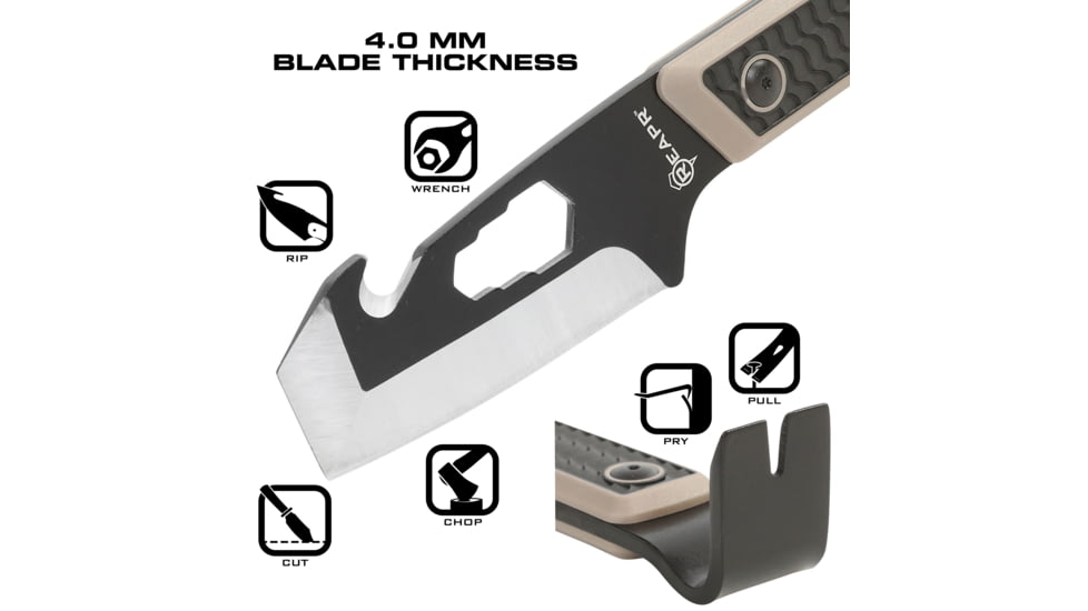 Reapr Versa TAC Pry Bar, 420 Stainless Steel, Black Powdercoated, 11015