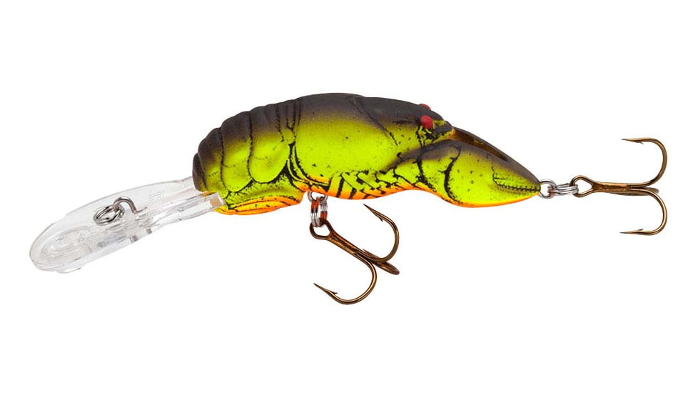 Rebel Lures Rebel Deep Wee Crawfish Lure 2 3/8in, 3/8 oz, Floating, Chartreuse/Brown, D7667