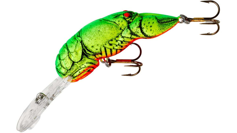 Rebel Lures Rebel Deep Wee Crawfish Lure 2 3/8in, 3/8 oz, Floating, Chartreuse/Green Back, D7634