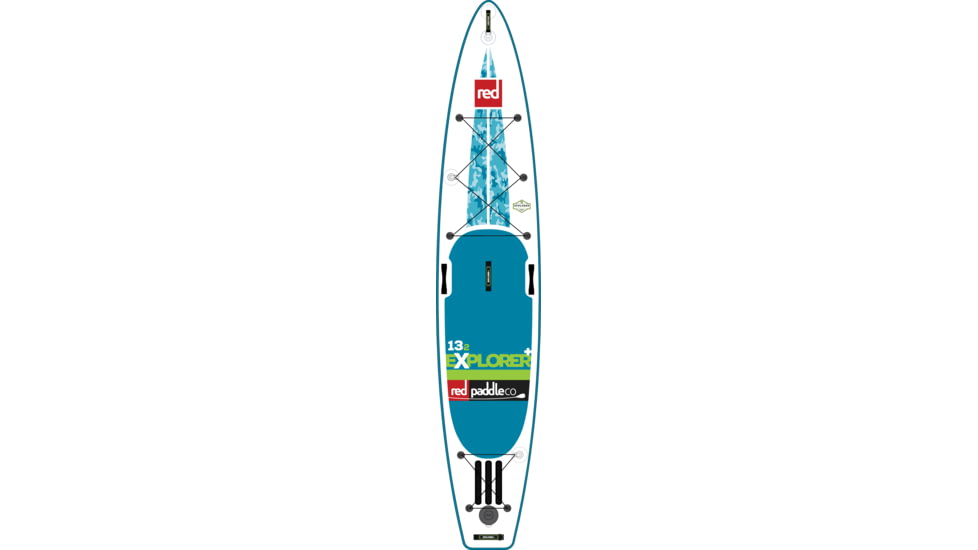 Red Paddle Co. 13'2 Explorer+ Inflatable SUP Board-Blue/Green