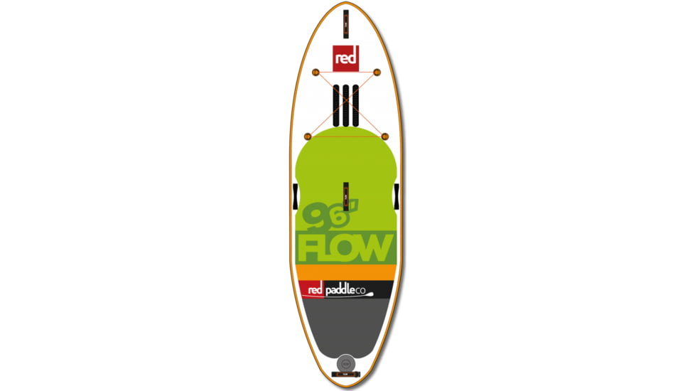 Red Paddle Co. 9'6 Flow Inflatable Stand Up Paddleboard-Orange/Green-9'6
