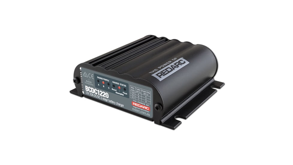 REDARC In-Vehicle Battery Charger, 12V 20A, Smart Start DCDC 3 Stage, Ignition Control - No Solar, BCDC1220-IGN