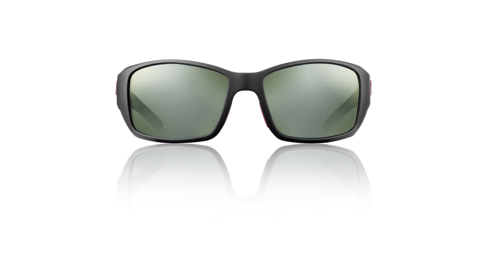 Redfin Polarized Wassaw Sunglasses, MBlack Frame, Shallow Mirror Polarized Lens, One Size, 1303