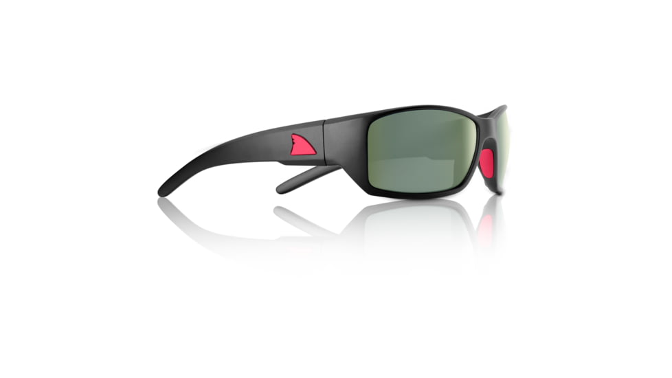 Redfin Polarized Wassaw Sunglasses, MBlack Frame, Shallow Mirror Polarized Lens, One Size, 1303