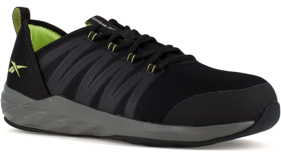 Reebok Astroride Work Athletic Oxford - Mens, Black/Neon Green, 10.5, Medium, 690774463493