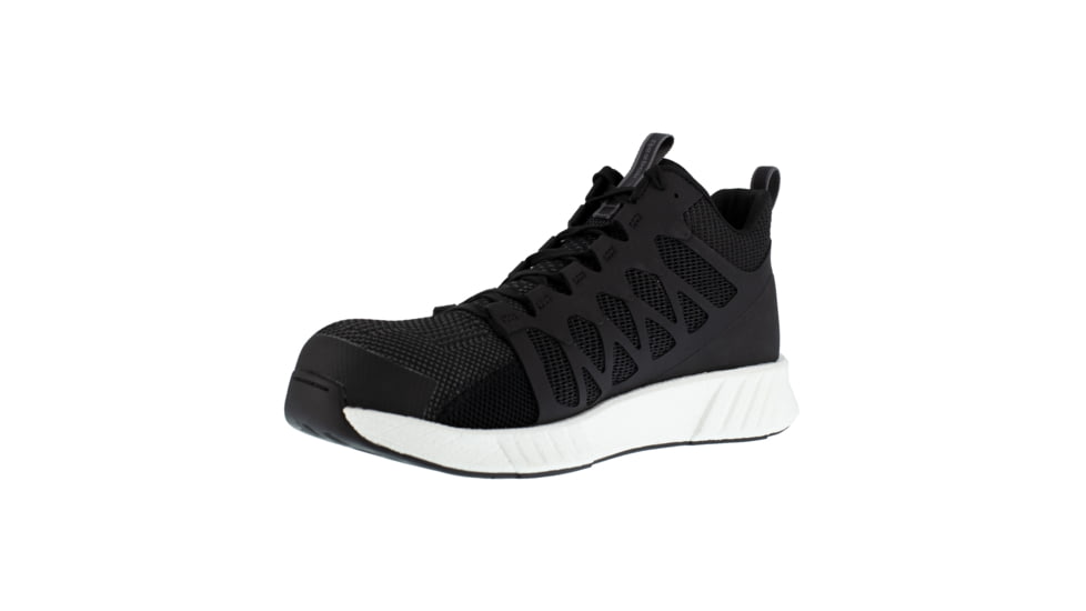Reebok Fusion Flexweave Athletic Mid-Cut Work Shoe - Mens, Wide, Black/White, 11, 690774501577