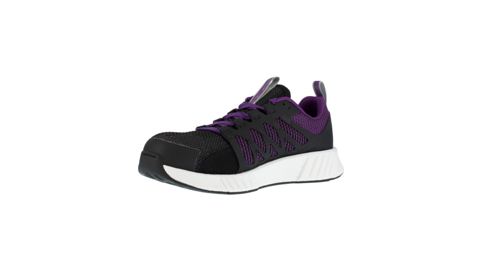 Reebok Fusion Flexweave Athletic Work Shoe - Womens, Wide, Black/Purple, 8, 690774487970