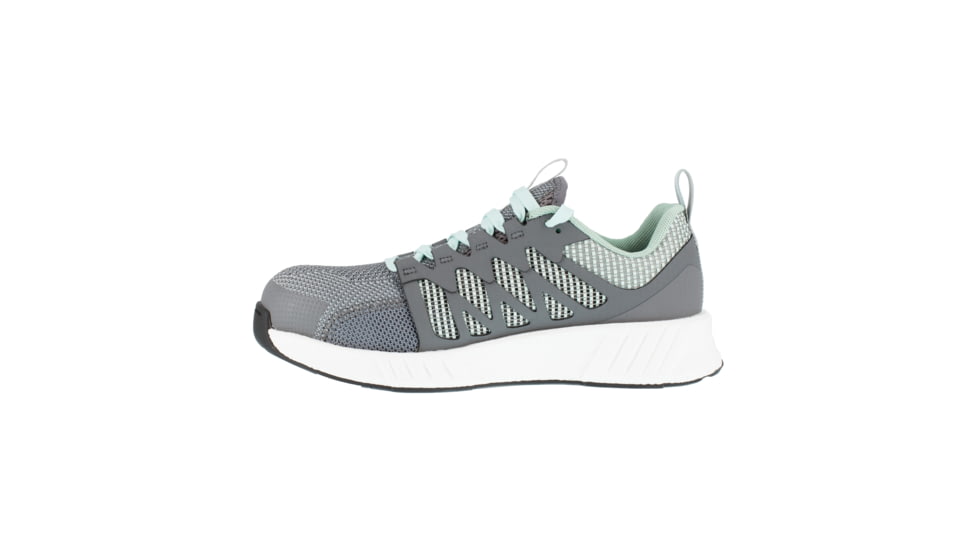 Reebok Fusion Flexweave Athletic Work Shoe - Womens, Wide, Grey/Mint Green, 7, 690774488472