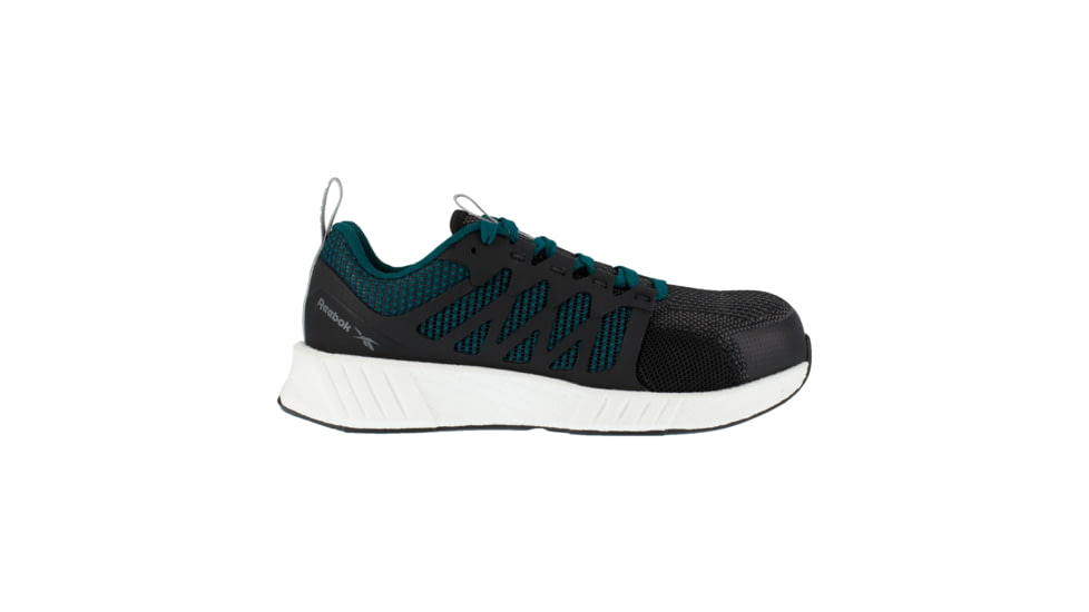 Reebok Fusion Flexweave Athletic Work Shoe - Womens, Medium, Teal/Black, 11.5, 690774488175