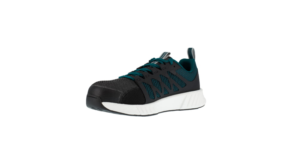 Reebok Fusion Flexweave Athletic Work Shoe - Womens, Medium, Teal/Black, 11.5, 690774488175