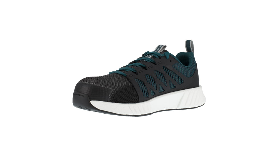 Reebok Fusion Flexweave Athletic Work Shoe - Womens, Medium, Teal/Black, 11.5, 690774488175